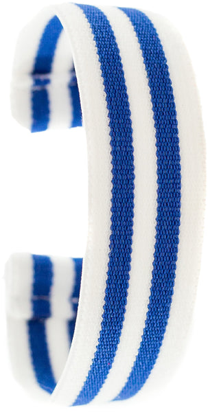 White Blue Striped Elastic Watch Band