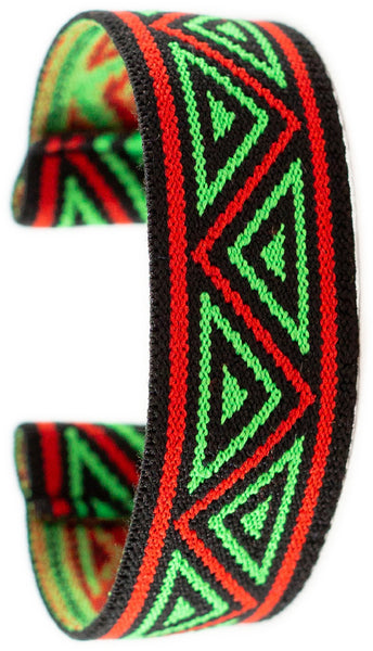 Black Green Red Chevron Elastic Watch Band