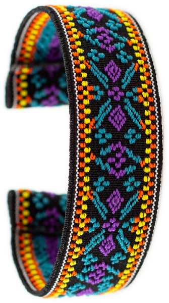 Yellow Purple Tribal Elastic Watch Band