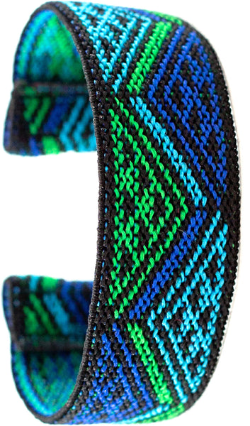 Blue Green Tribal Elastic Watch Band