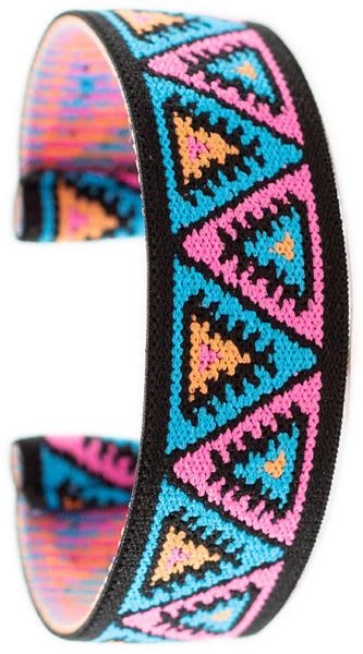 Pink Black Chevron Elastic Watch Band