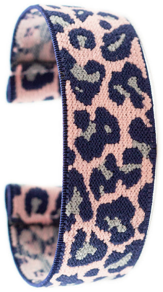 Pink Blue Leopard Elastic Watch Band