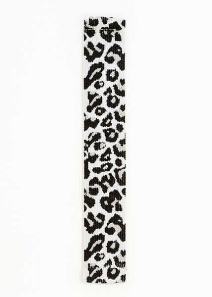 Extra Wide White Leopard Elastic Watch Band