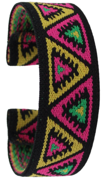 Pink Yellow Chevron Elastic Watch Band