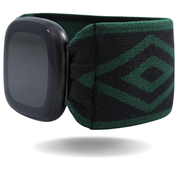 Extra Wide Green Black Elastic Watch Band
