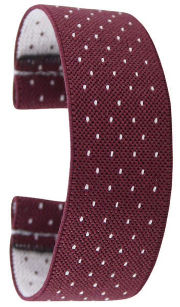 Burgundy White Dots Elastic Watch Band