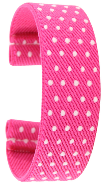 Pink White Dots Elastic Watch Band