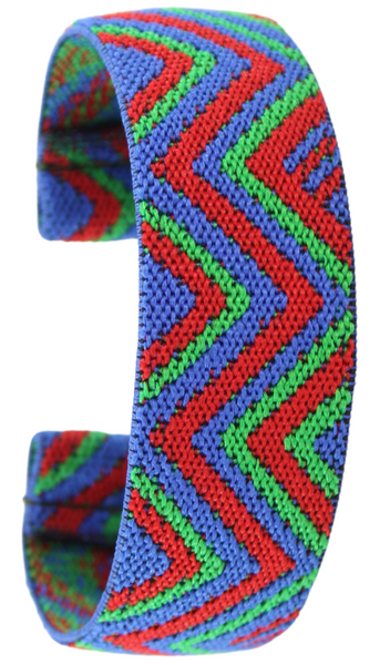 Blue Green Red Zigzag Elastic Watch Band