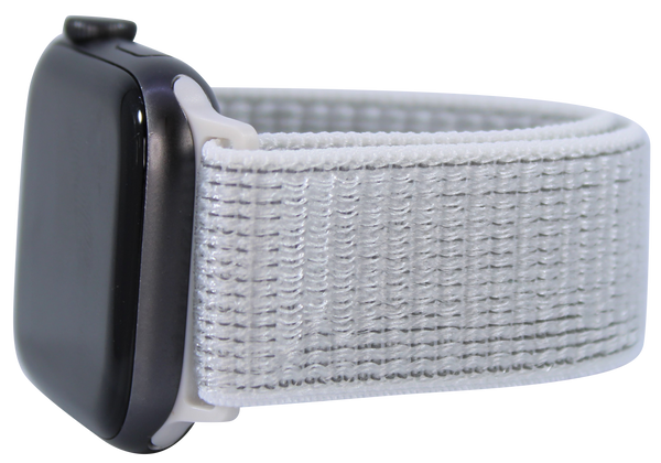 White Grey Nylon Loop Band for Apple Watch