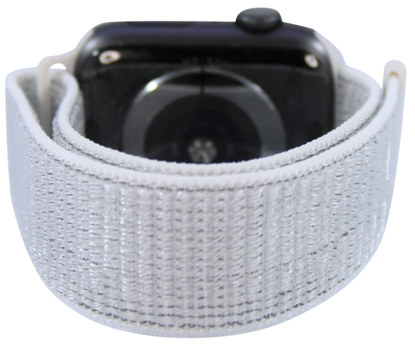 White Grey Nylon Loop Band for Apple Watch