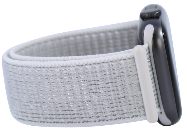 White Grey Nylon Loop Band for Apple Watch