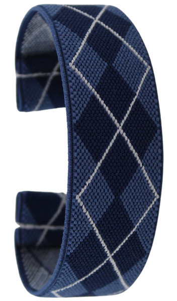 Blue Argyle Elastic Watch Band