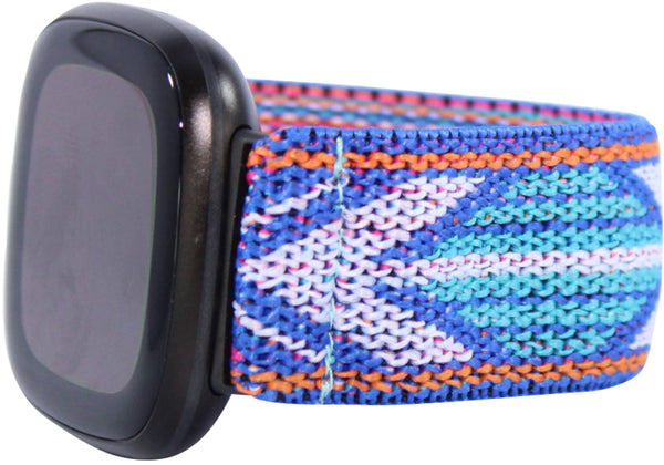 Blue Chevron Elastic Watch Band