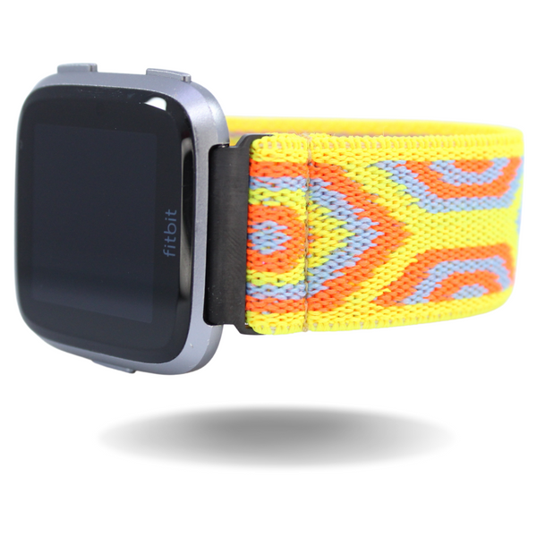 Yellow Neon Chevron Elastic Watch Band