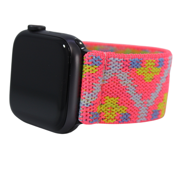 Neon Pink Tribal Chevron Elastic Watch Band