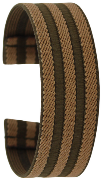 Textured Hickory Brown Elastic Watch Band