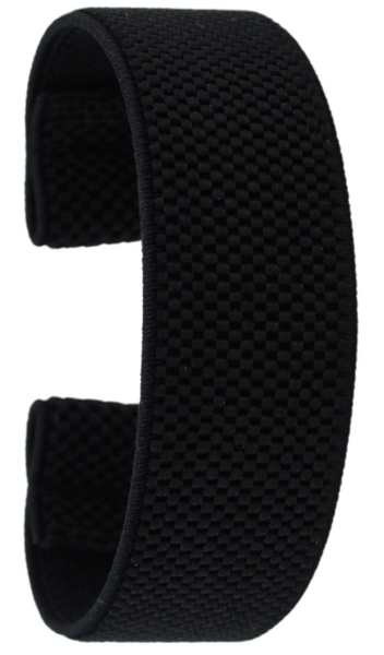 Black Textured Elastic Watch Band