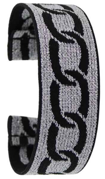 Black Glitter Chain Elastic Watch Band