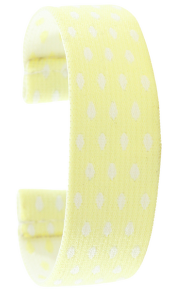 Pastel Yellow White Dots Elastic Watch Band