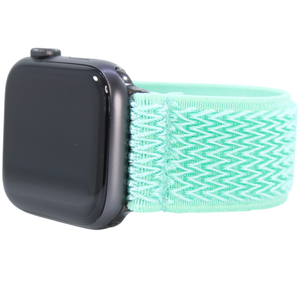Retro Mint Chevron Elastic Watch Band