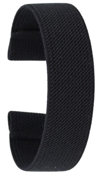 Thin Solid Black Elastic Watch Band