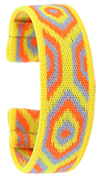 Yellow Neon Chevron Elastic Watch Band