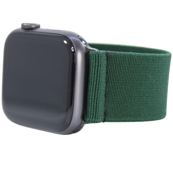 Solid Forest Green Elastic Watch Band