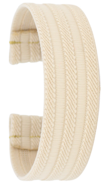Textured Cream Elastic Watch Band