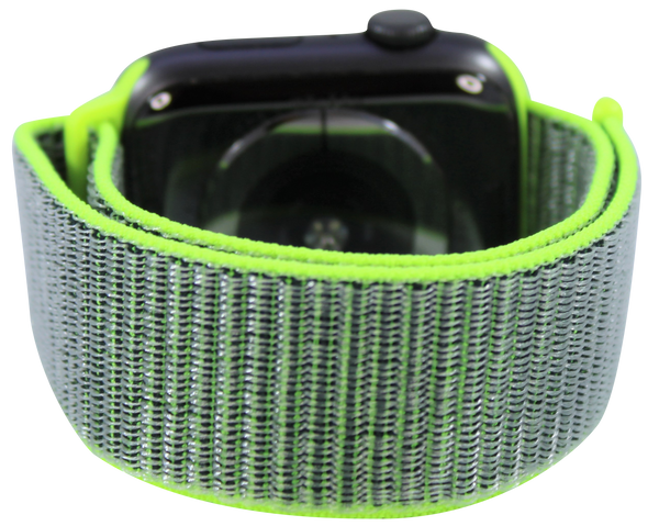 Neon Yellow Grey Nylon Loop Band for Apple Watch