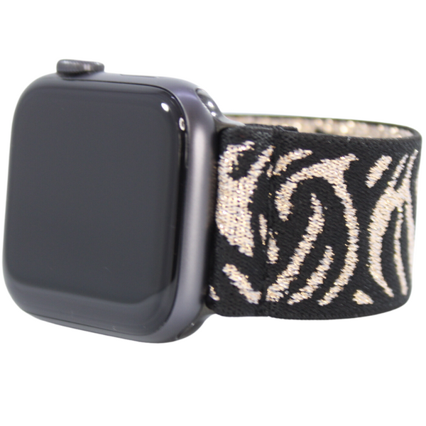 Gold Glitter Zebra Elastic Watch Band