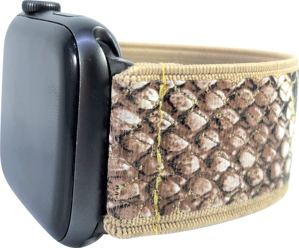 Brown Snake Skin Elastic Watch Band