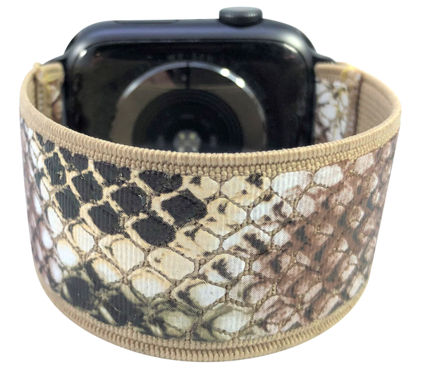 Brown Snake Skin Elastic Watch Band