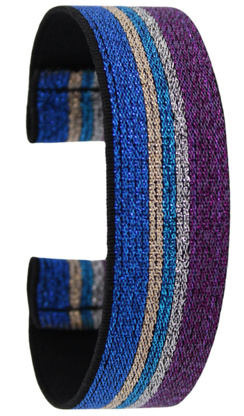 Blue Purple Glitter Elastic Watch Band