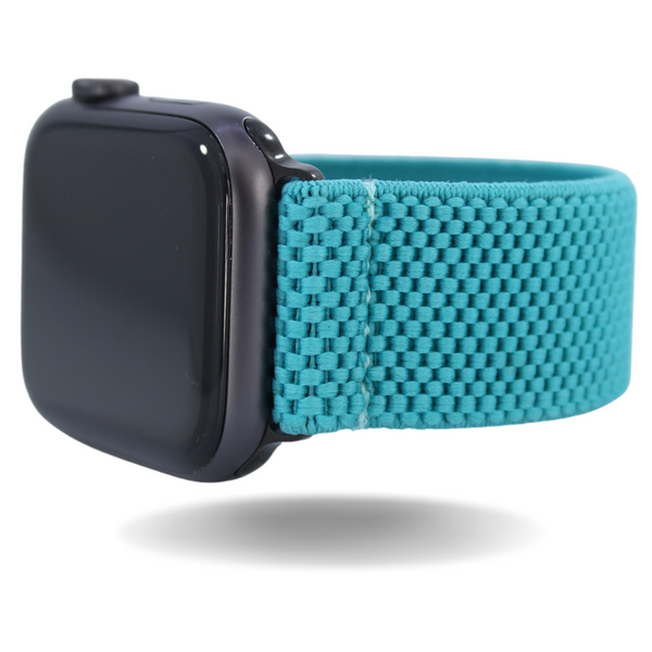 Teal Blue Textured Dots Elastic Watch Band