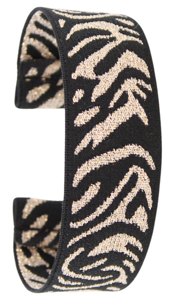 Gold Glitter Zebra Elastic Watch Band
