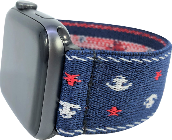 Blue Nautical Elastic Watch Band
