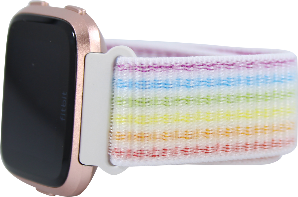 Light Rainbow Nylon Sport Loop Band for Fitbit Versa Palmetto Bands