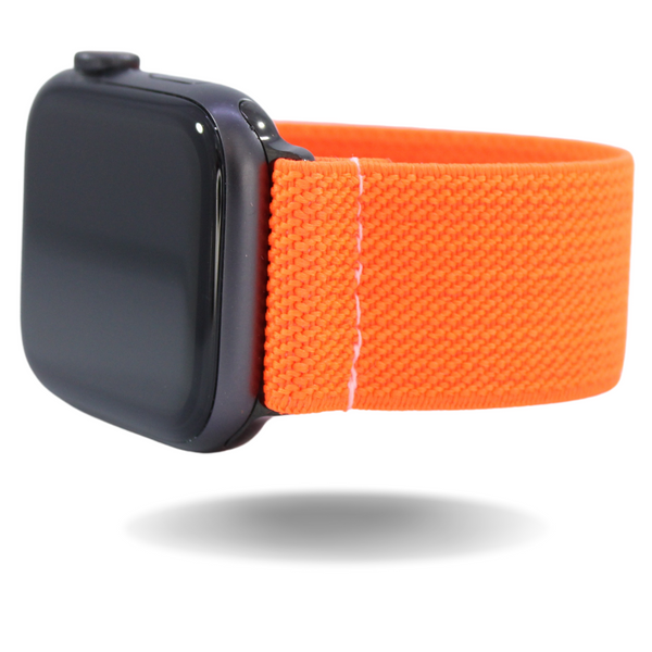 Solid Bright Orange Elastic Watch Band