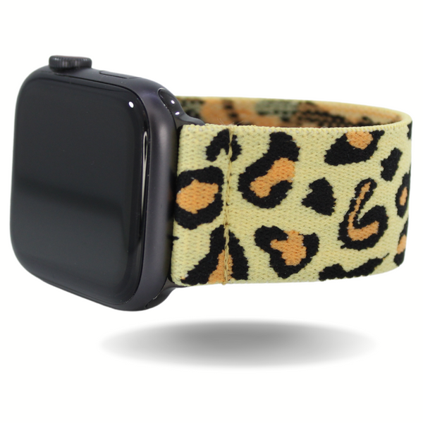 Yellow Orange Leopard Elastic Watch Band