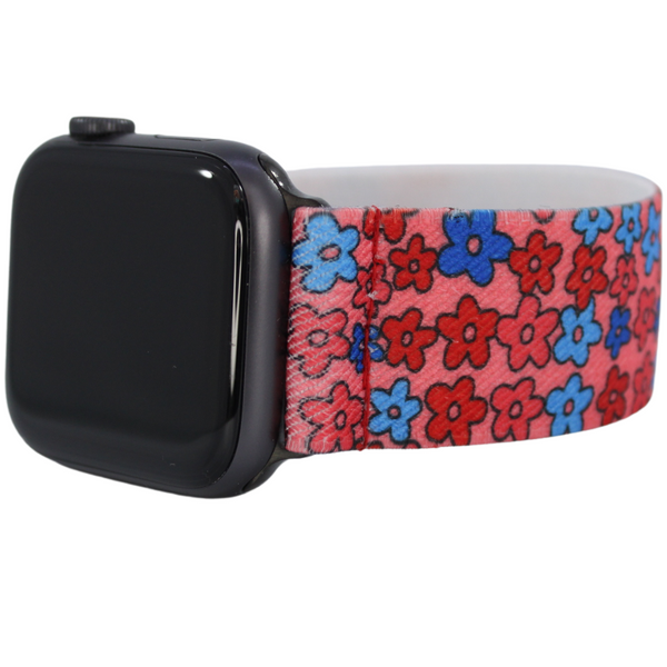 Red Floral Elastic Watch Band