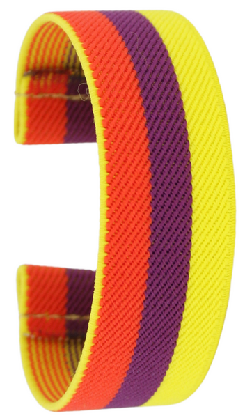 Orange Purple Yellow Stripe Elastic Watch Band