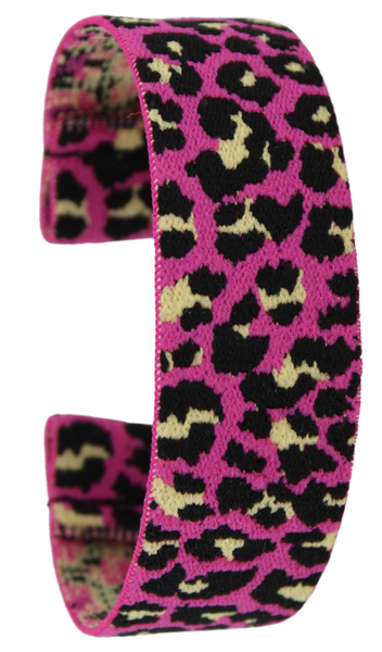 Pink Yellow Black Leopard Elastic Watch Band