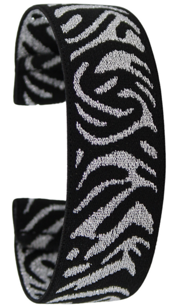Black Sparkle Zebra Elastic Watch Band