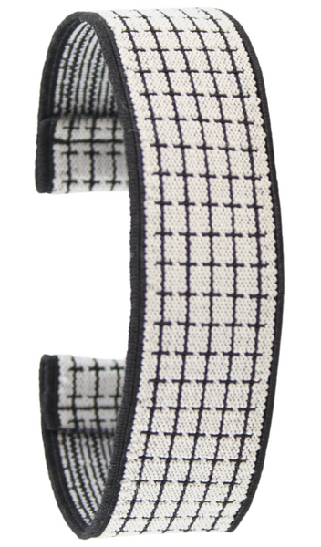 Black White Grid Elastic Watch Band