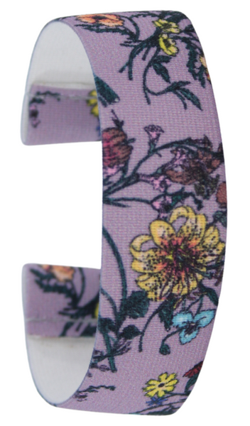 Purple Floral Print Elastic Watch Band