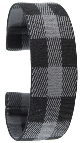Grey Buffalo Plaid Elastic Watch Band