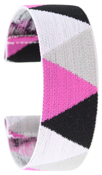 Pink Grey Chevron Elastic Watch Band
