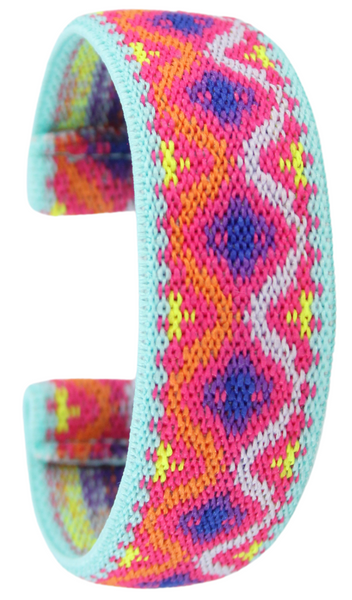 Teal Pink Tribal Elastic Watch Band