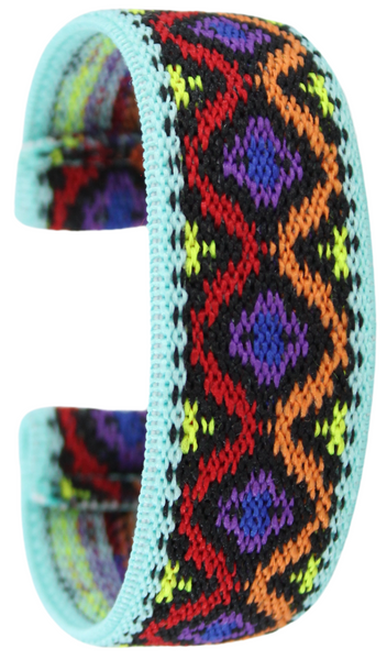 Teal Purple Tribal Elastic Watch Band